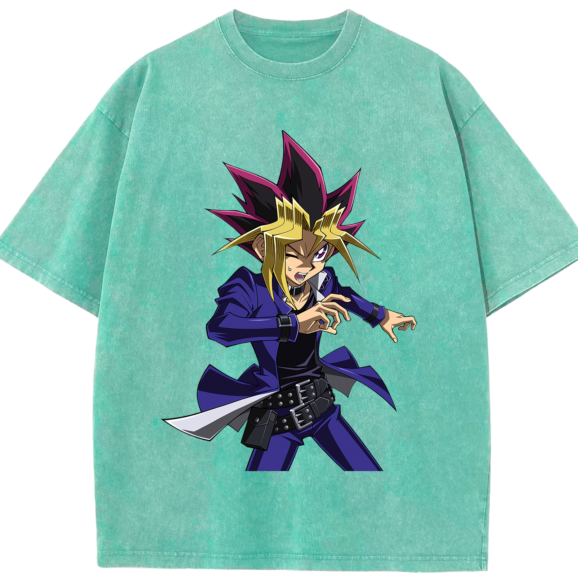 （画像用） 遊☆戯☆王 Yu-Gi-Oh! 綿100% ヴィンテージ風 半袖Tシャツ（フロントプリント）